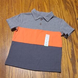 Jumping Beans NWT Gray and Orange Kids Polo Shirt - Boy's 3T